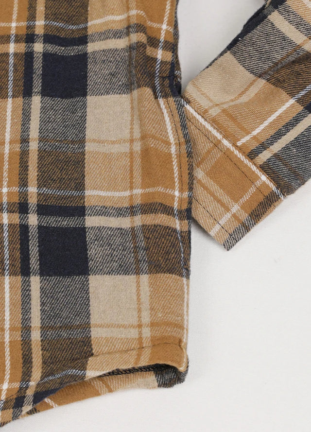 Boys Full Zip Up Sherpa Lined Plaid Flannel Jacket