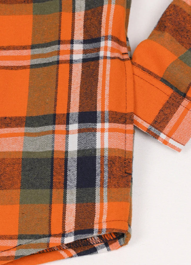 Boys Full Zip Up Sherpa Lined Plaid Flannel Jacket