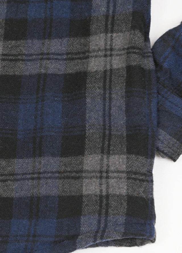 Boys Full Zip Up Sherpa Lined Plaid Flannel Jacket