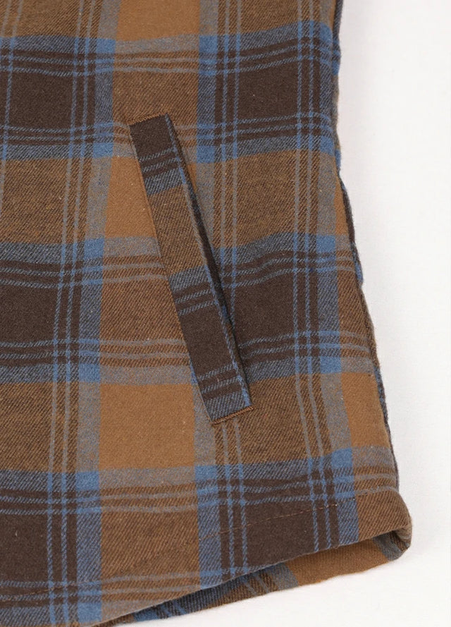 Close up of the hand pocket of the coffee blue women's cozy warm sherpa lined hoodie