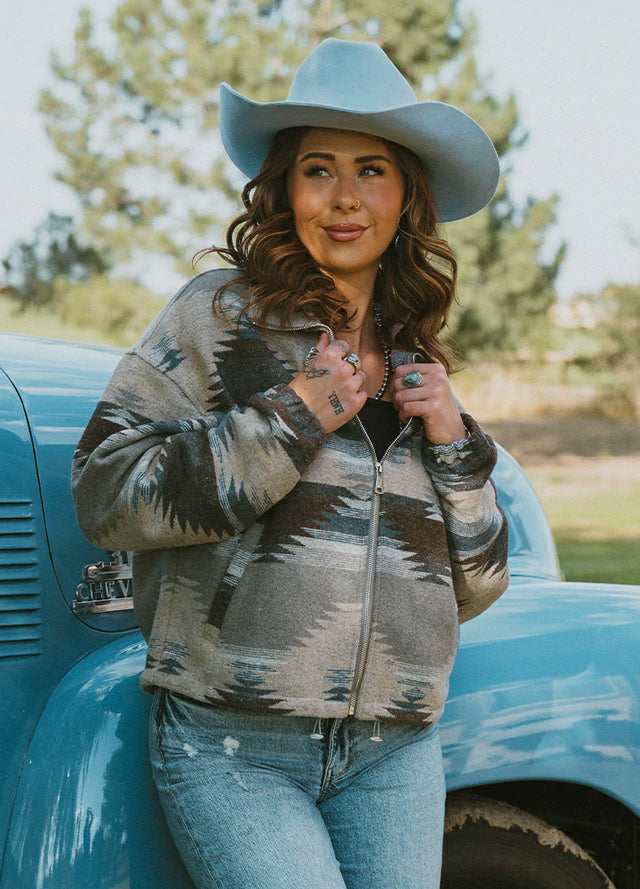 Echorize Aztec Cropped Jacket