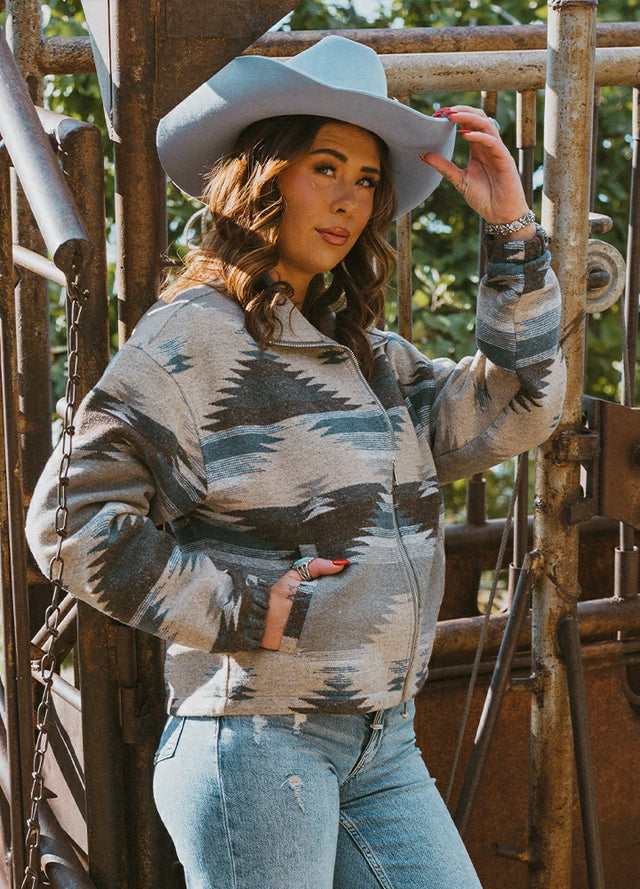 Echorize Aztec Cropped Jacket