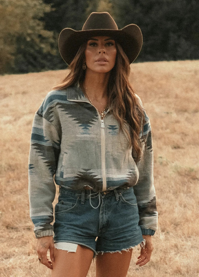 Echorize Aztec Cropped Jacket