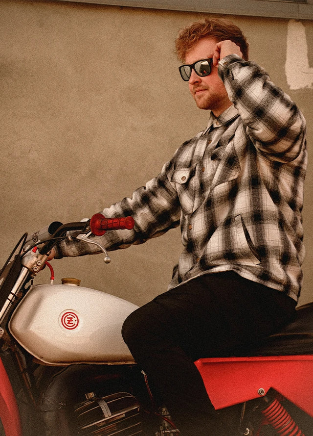 Men's Snap Front Sherpa Lined Flannel Shirt Jacket