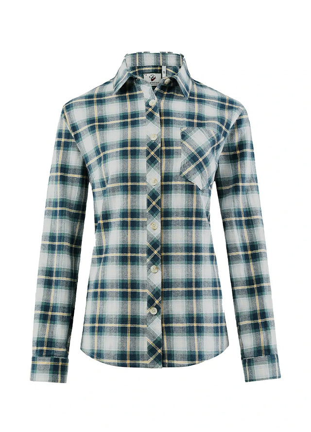 Timetrails Women's Acid Washed Plaid Flannel Shirt