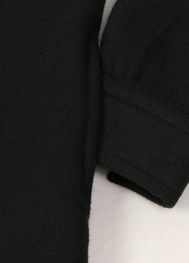 Children's black long-sleeved flannel jacket