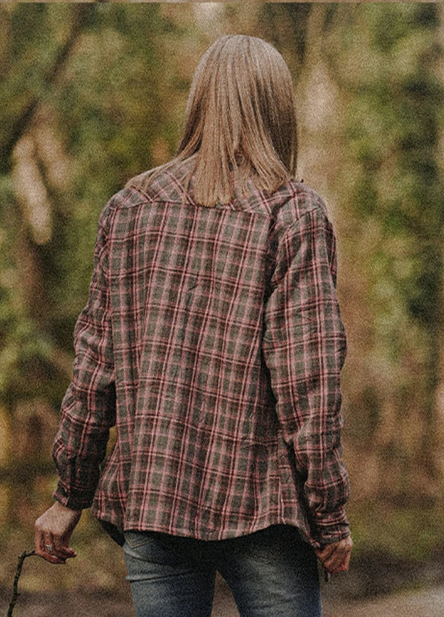 Womens Snap Plaid Flannel Jacket, Sherpa-Lined Shacket