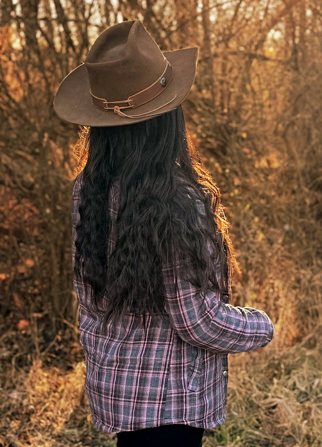 Womens Snap Plaid Flannel Jacket, Sherpa-Lined Shacket