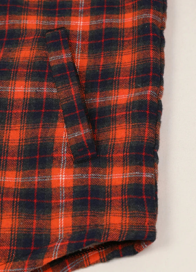 Women's Sherpa-Lined Snap Button Flannel Jacket with Fleece Hood