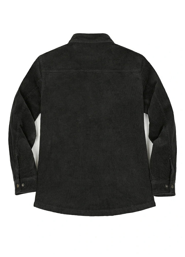 Langarm-Hemdjacke aus Cord im Boyfriend-Fit mit Flanellfutter für Damen