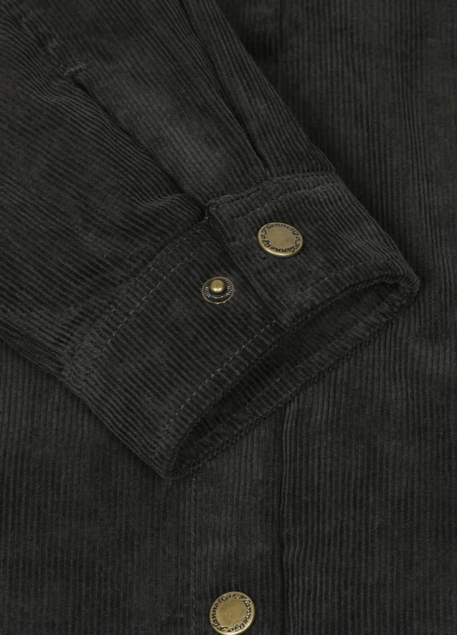 Women's Oversized Fit Flannel-Lined Long-Sleeve Corduroy Shirt Jacket