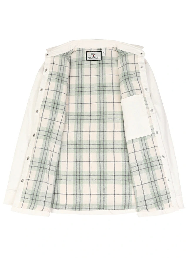 Women's Oversized Fit Flannel-Lined Long-Sleeve Corduroy Shirt Jacket