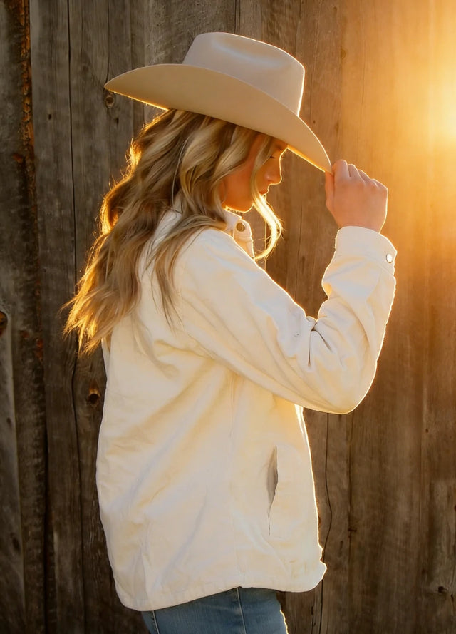 Women's Oversized Fit Flannel-Lined Long-Sleeve Corduroy Shirt Jacket