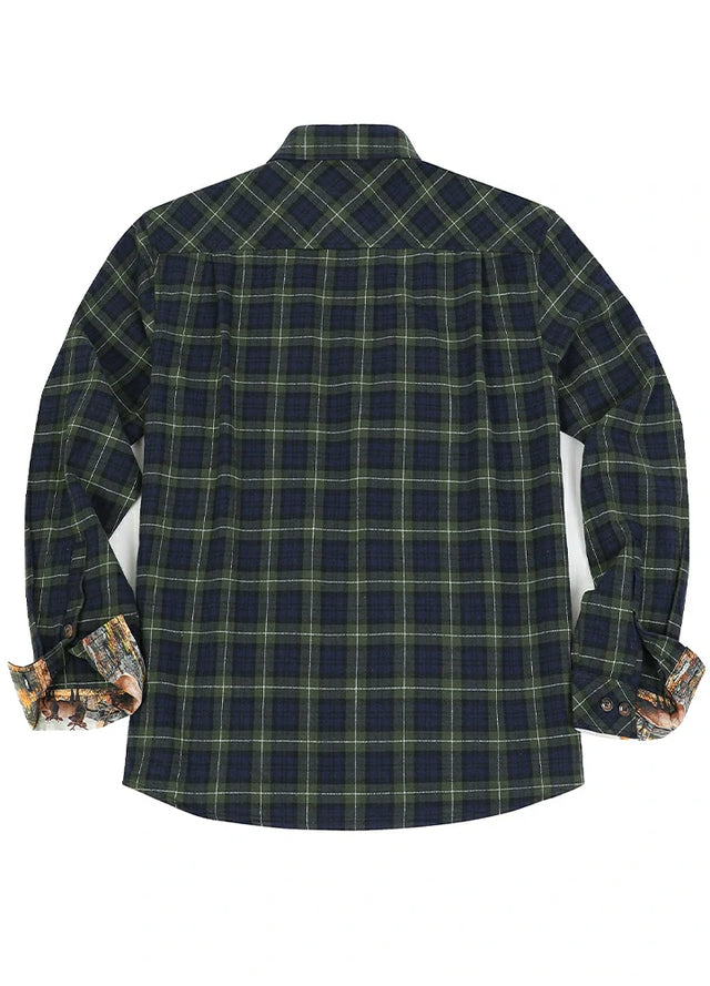 Men's Wildlife Adventure Flannel Plaid Shirt