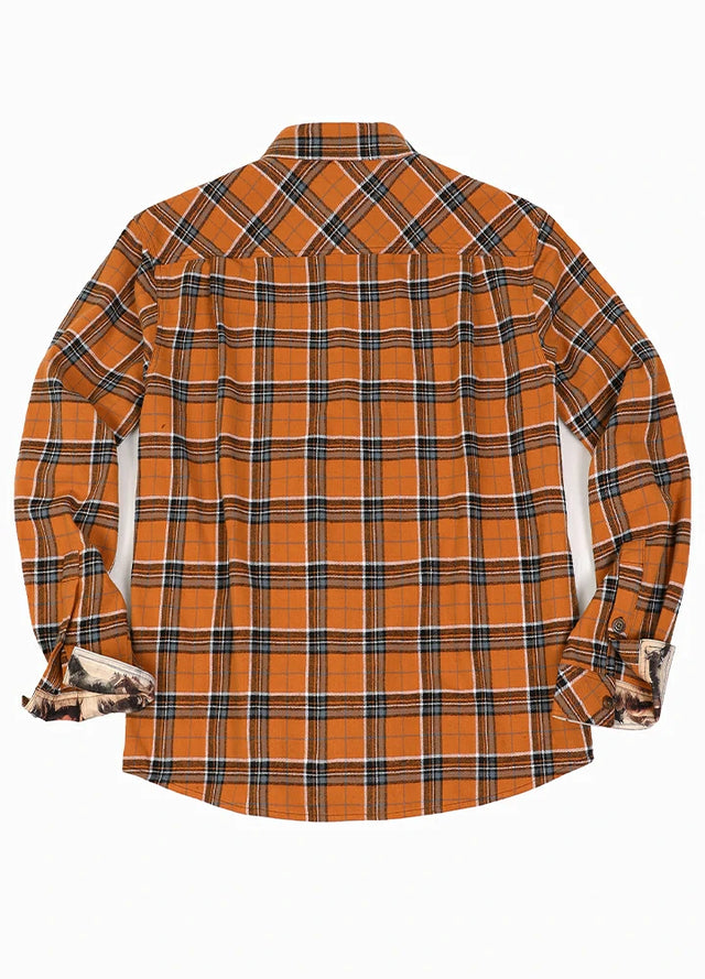 Men's Wildlife Adventure Flannel Plaid Shirt