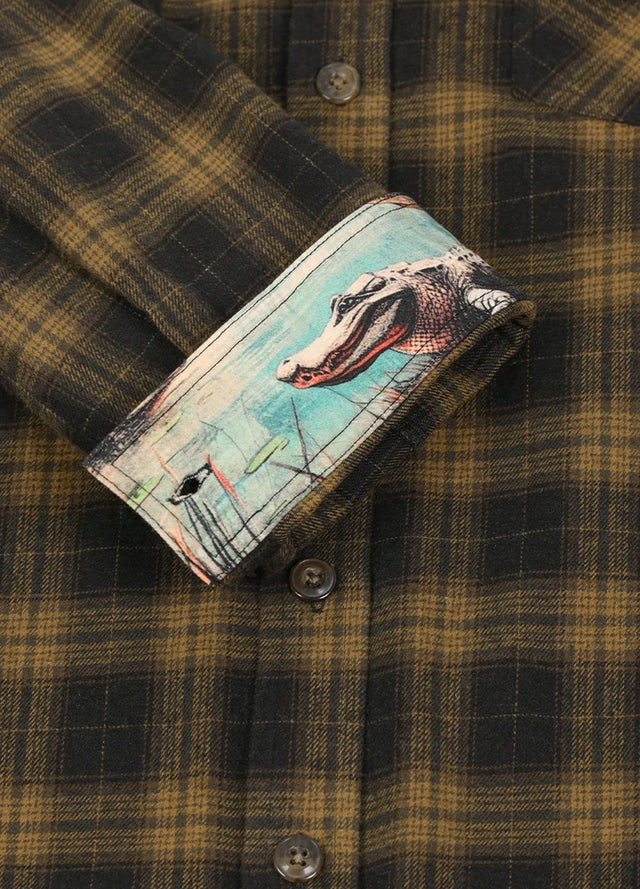 Men's Wildlife Adventure Flannel Plaid Shirt