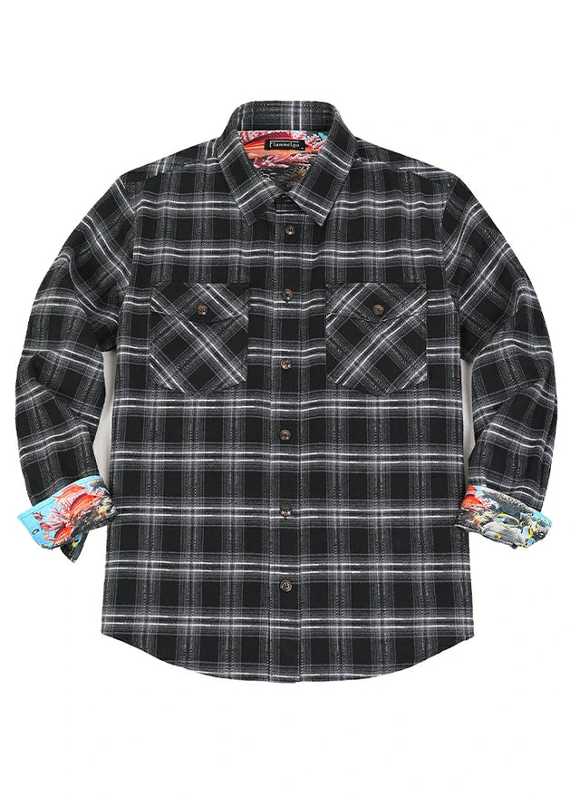 Men's Wildlife Adventure Flannel Plaid Shirt