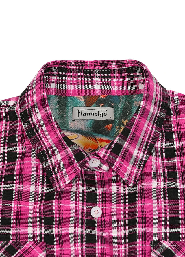 Women's Wildlife Adventure Flannel Plaid Shirt