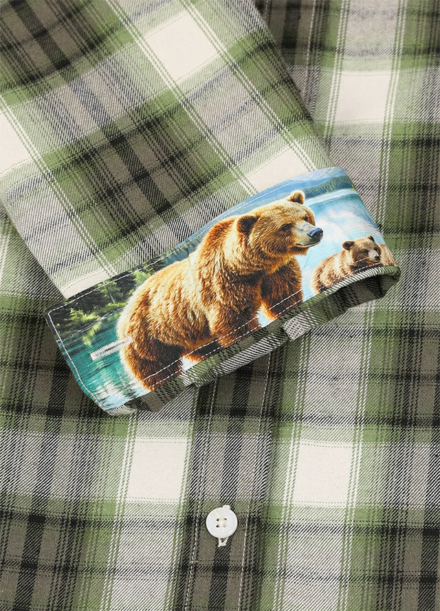 Women's Wildlife Adventure Flannel Plaid Hooded Shirt