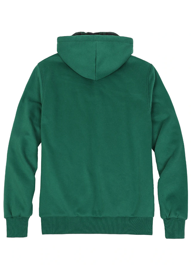 Women's Zip-Up Reversible Plaid Hooded Sweatshirt