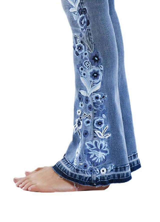 Women's Stretch Embroidered Bell Jeans