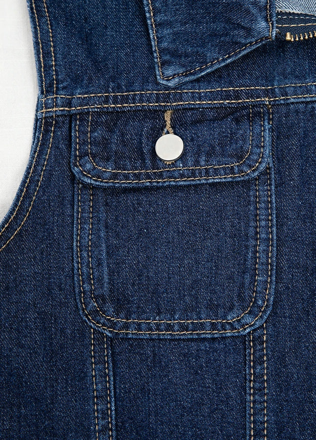 Women's Vintage Zipper Denim Vest