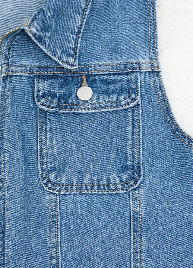Women's Vintage Zipper Denim Vest