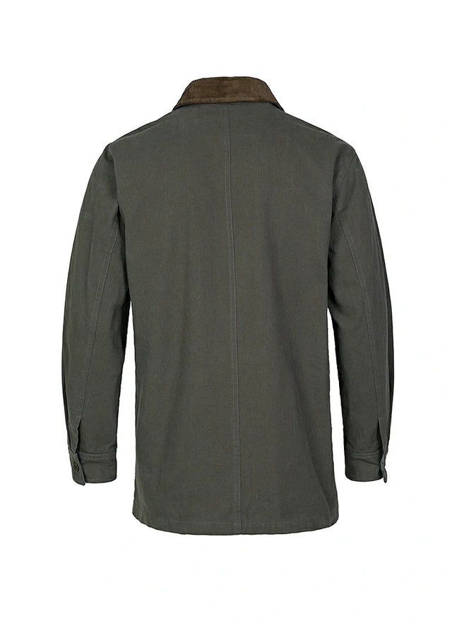 Back view of the gray men's classic field shirt jacket-XR807GY-M,XR807GY-L,XR807GY-XL,XR807GY-XXL