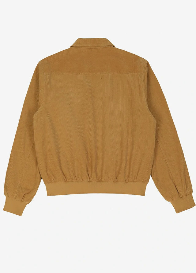 Back view of light brown men's vintage corduroy shirt jacket