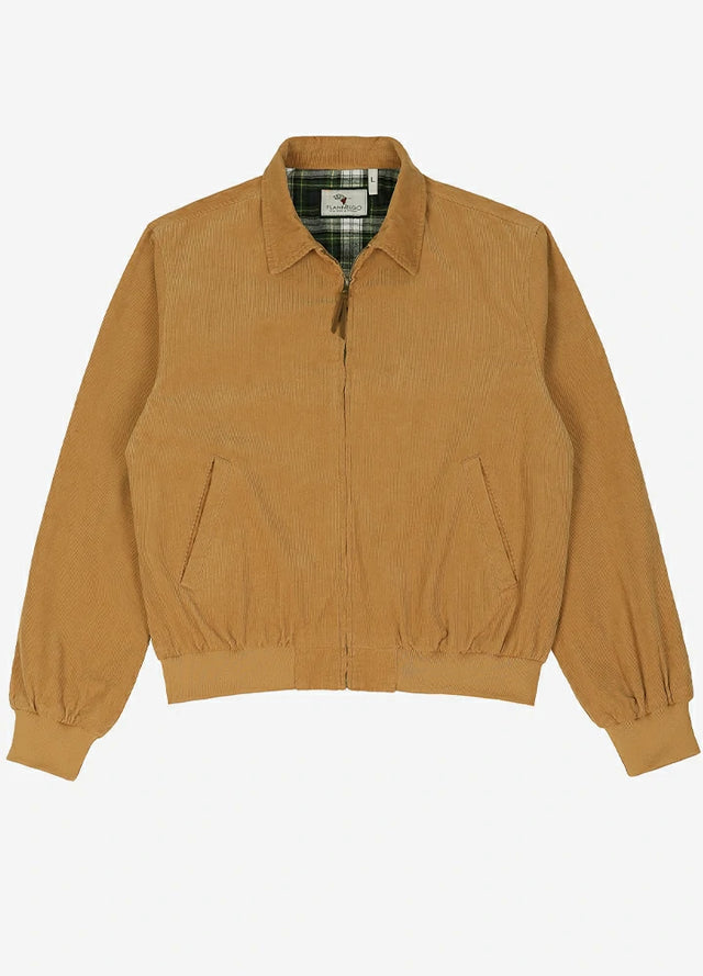 Front view of light brown men's vintage corduroy jacket