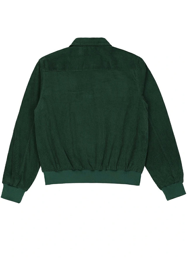 Back view of moss men's vintage corduroy shirt jacket
