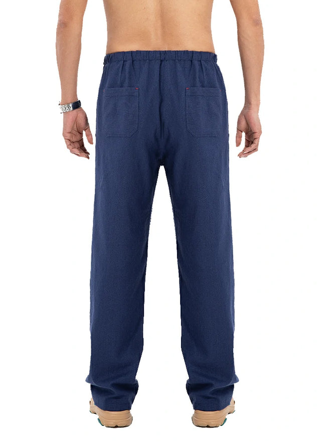 Men’s Linen Blend Pull-On Beach Pants, Relaxed Fit