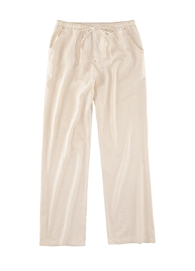 Men’s Linen Blend Pull-On Beach Pants, Relaxed Fit