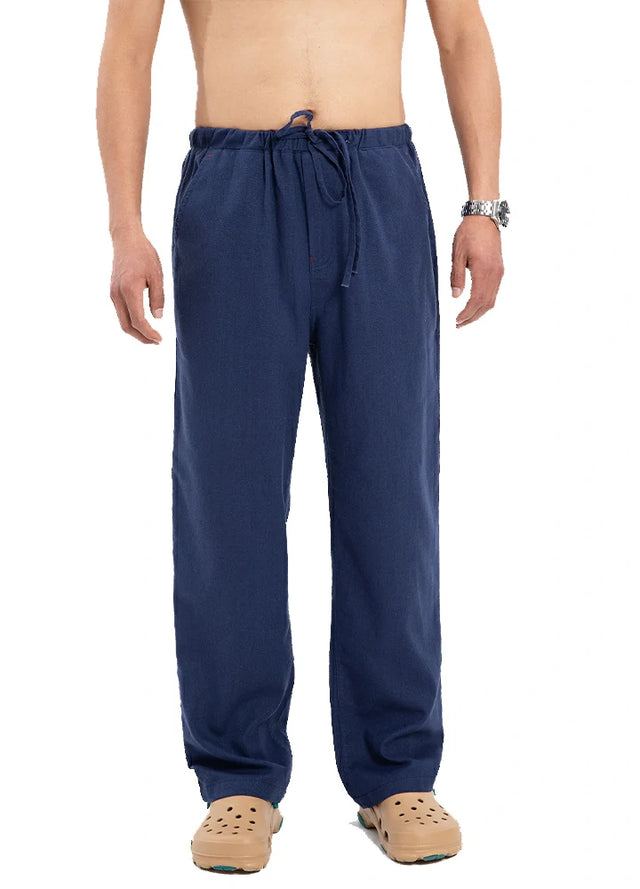 Men’s Linen Blend Pull-On Beach Pants, Relaxed Fit
