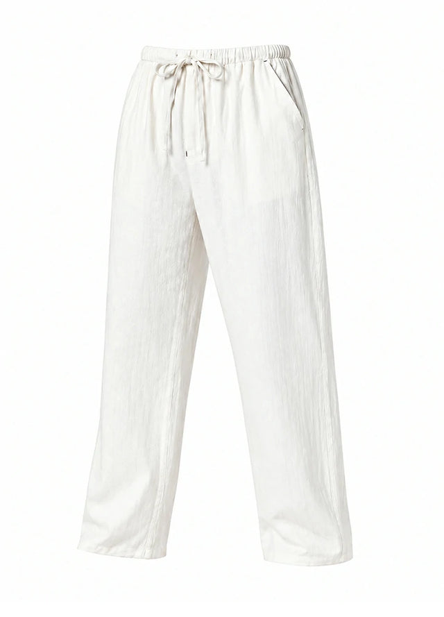 Men’s Linen Blend Pull-On Beach Pants, Relaxed Fit
