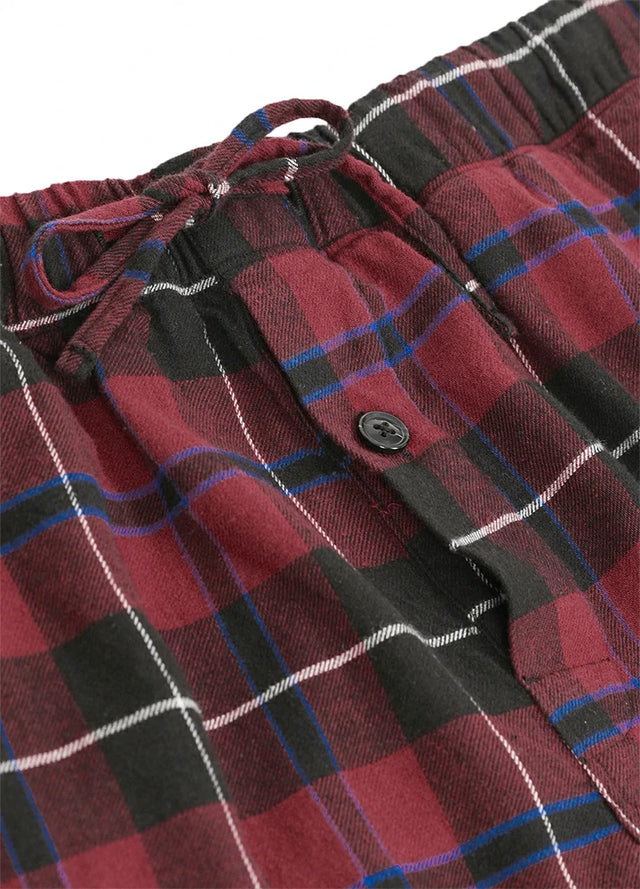 Men's Cotton Flannel Long Sleeve Pajama Set