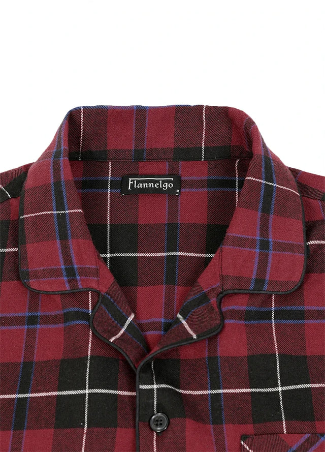 Men's Cotton Flannel Long Sleeve Pajama Set