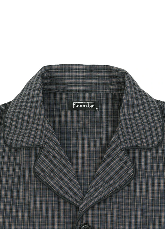 Men's Seersucker Cotton Short Sleeve Pajama Set
