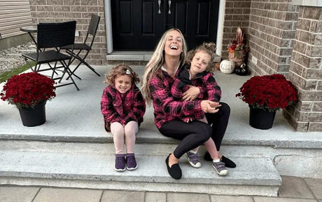 Family matching pink plaid flannel shackets collection