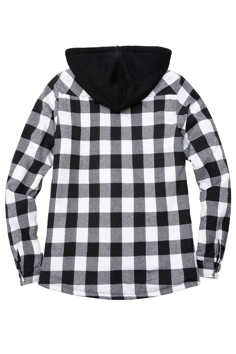 Black and white flannel hoodie discount