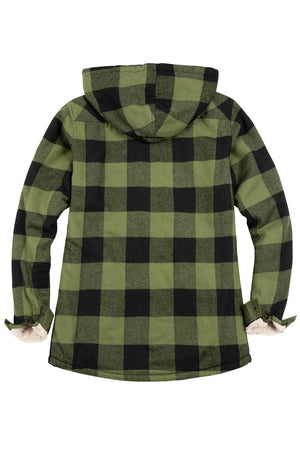 Women's Sherpa Lined Flannel Hoodie – Winter Clearance