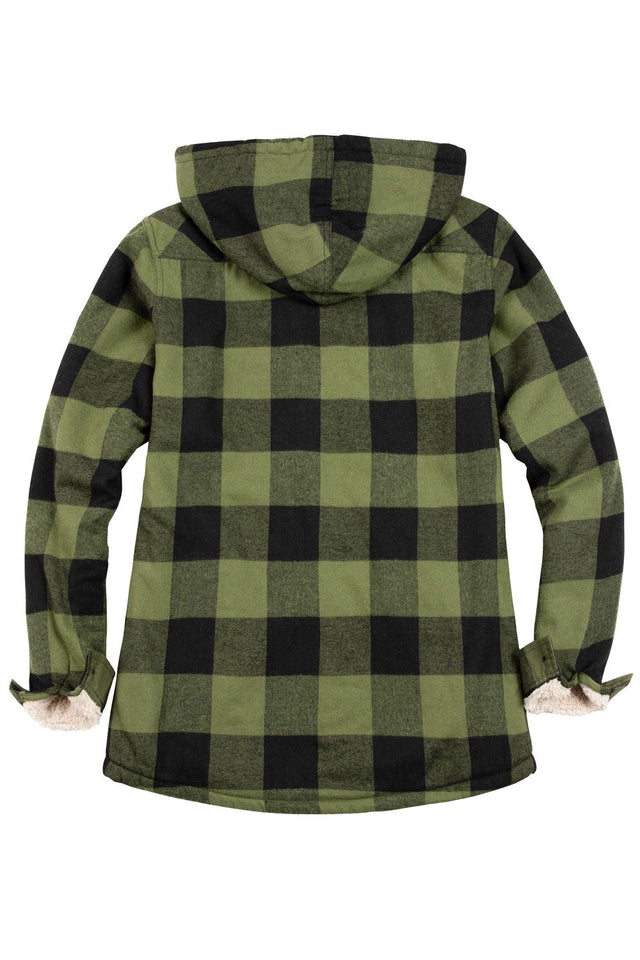 Women's Sherpa Lined Flannel Hoodie – Winter Clearance