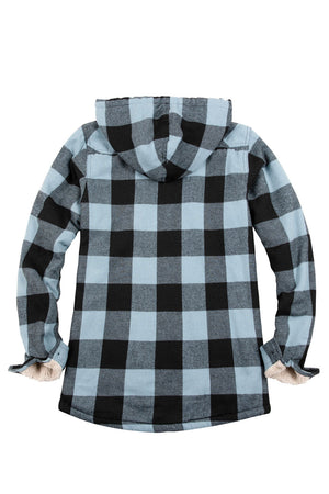 Women's Sherpa Lined Flannel Hoodie – Winter Clearance