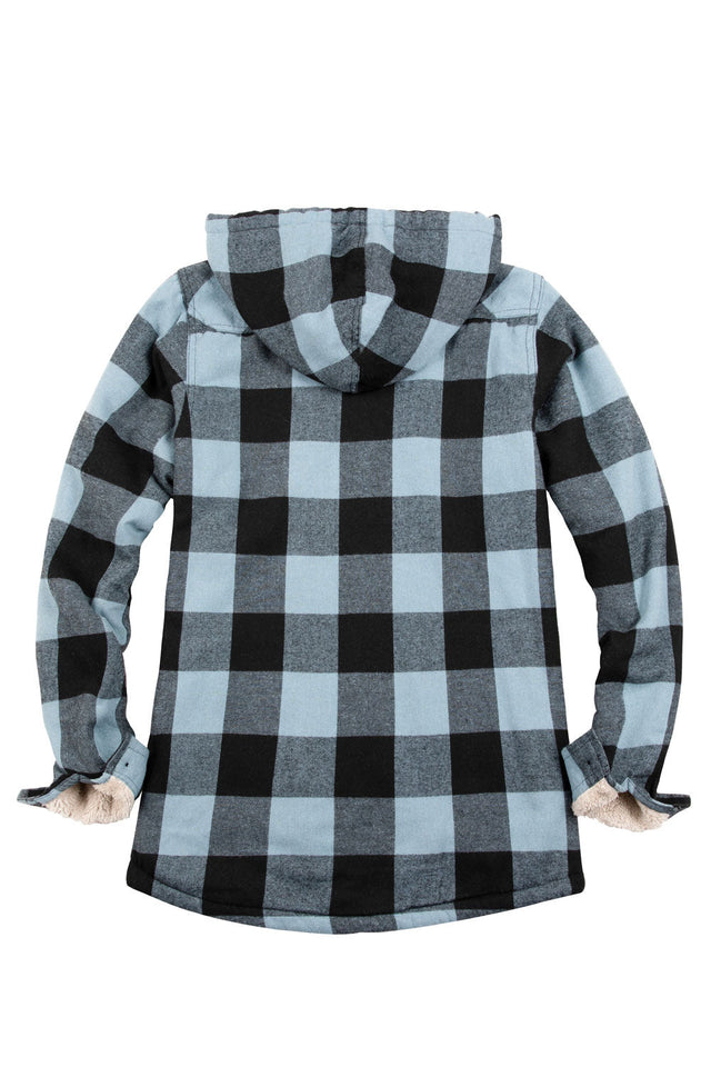 Women's Sherpa Lined Flannel Hoodie – Winter Clearance