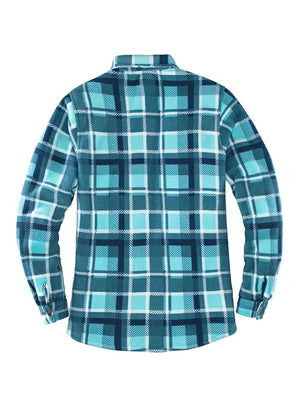 Women's Sherpa Lined Throughout Button Up Plaid Jacket