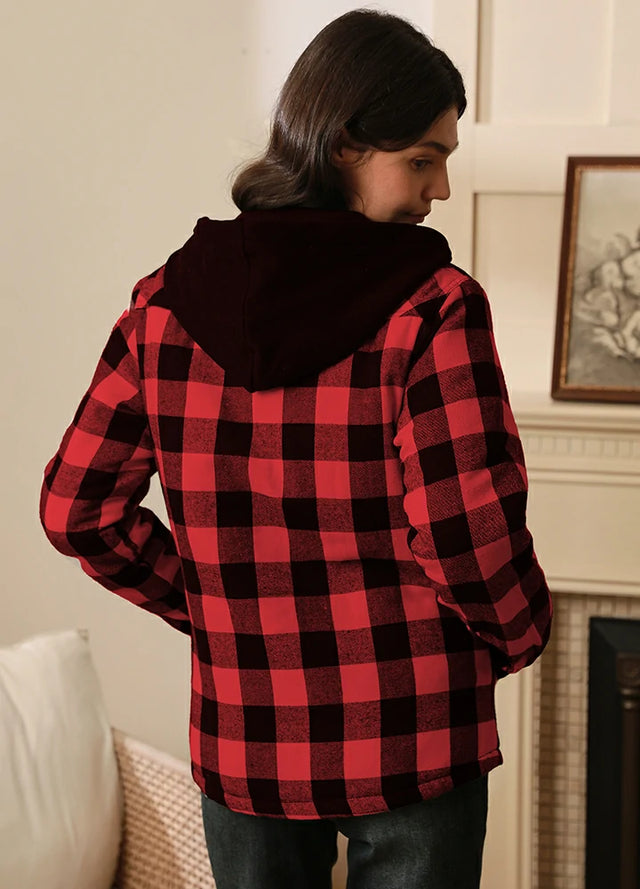 Black and red checkered hoodie hotsell