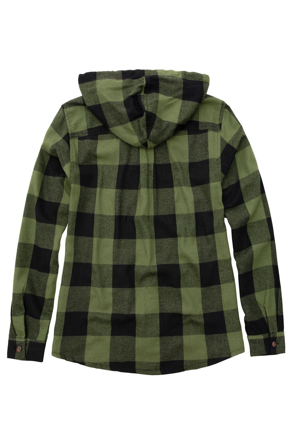 トップス BoTT Hooded Flannel Shirt Green Women's Lightweight Flannel Plaid Hoodie, Button Up – FlannelGo