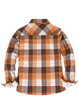 Women's Sherpa Lined Flannel Shirt Jacket, Button Down
