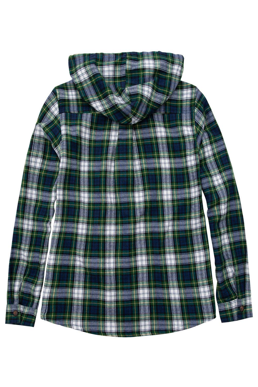 Women's Lightweight Flannel Plaid Hoodie, Button Up – FlannelGo