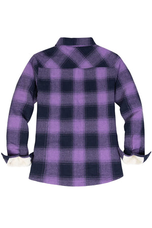 Women's Sherpa Lined Flannel Shirt Jacket, Button Down